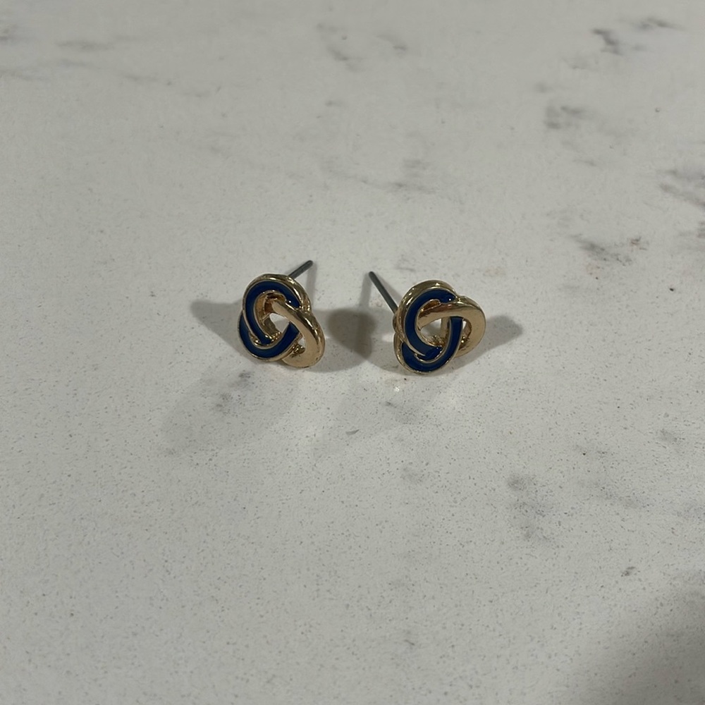 Navy blue stud earrings